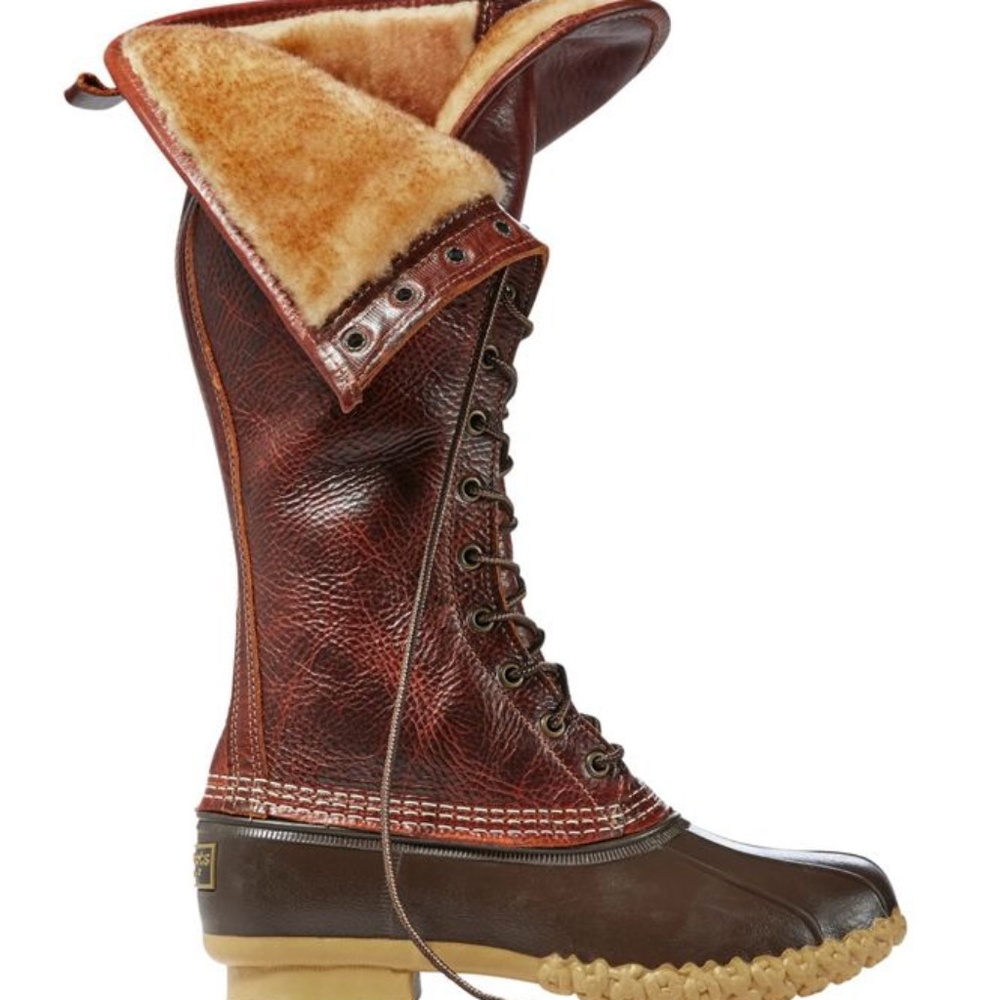 L.L. Bean Women's Bean Boots, 16" Shearling-Lined Insulated size 6M